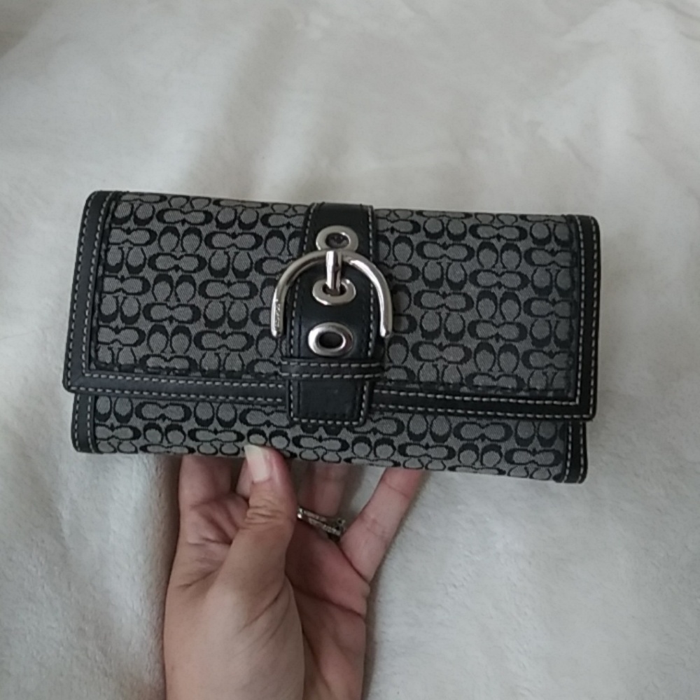 Coach black Canvas with leather trim wallet